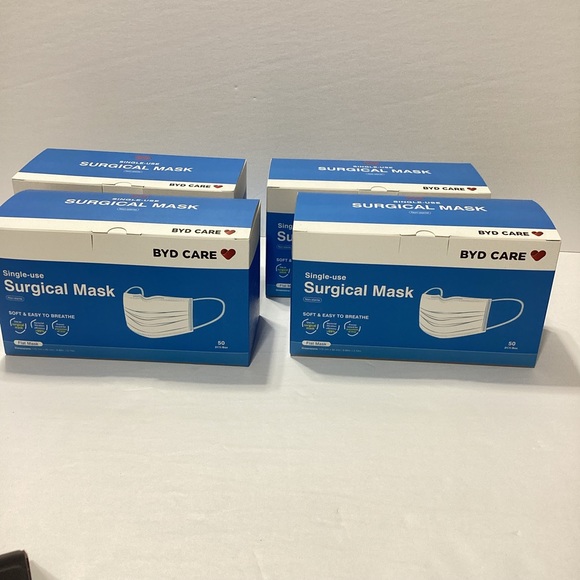 Face Masks 4 Boxes BYD Care Face Masks 50 pcs Each Box New D - Picture 2 of 10